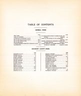 Table of Contents, Kingsbury County 1929